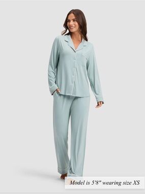 Women's Two-Piece Long-Sleeve Pajama Set in Sage